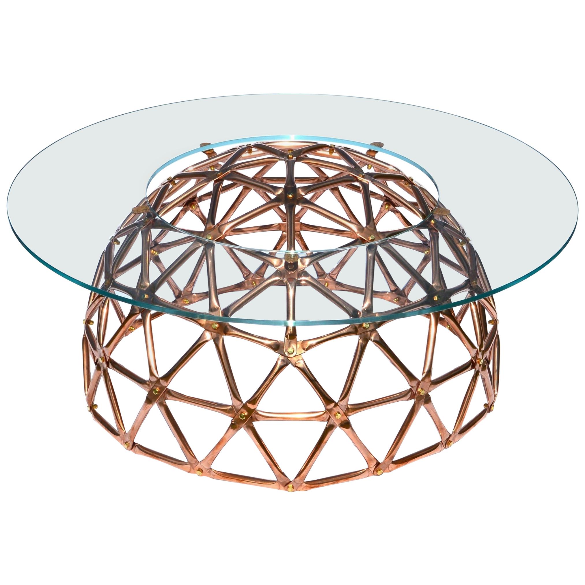 Geodesic Dome Table in Copper by Connor Holland For Sale