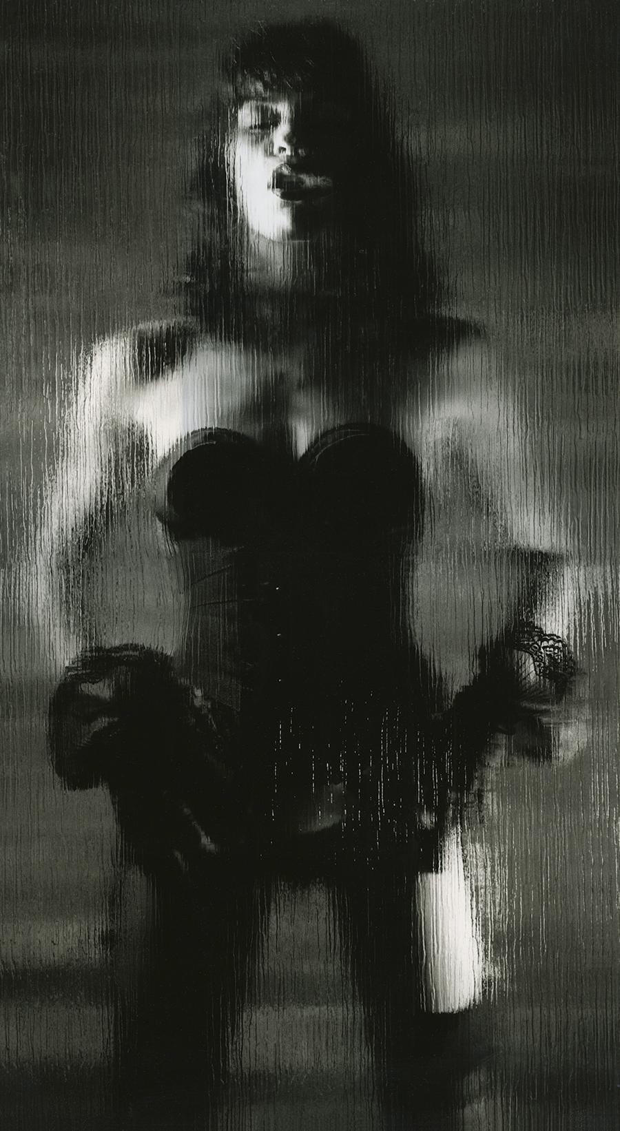 Geoff Halpin Black and White Photograph -  Behind Glass - Signed limited edition fine art, Contemporary, Sensual portrait
