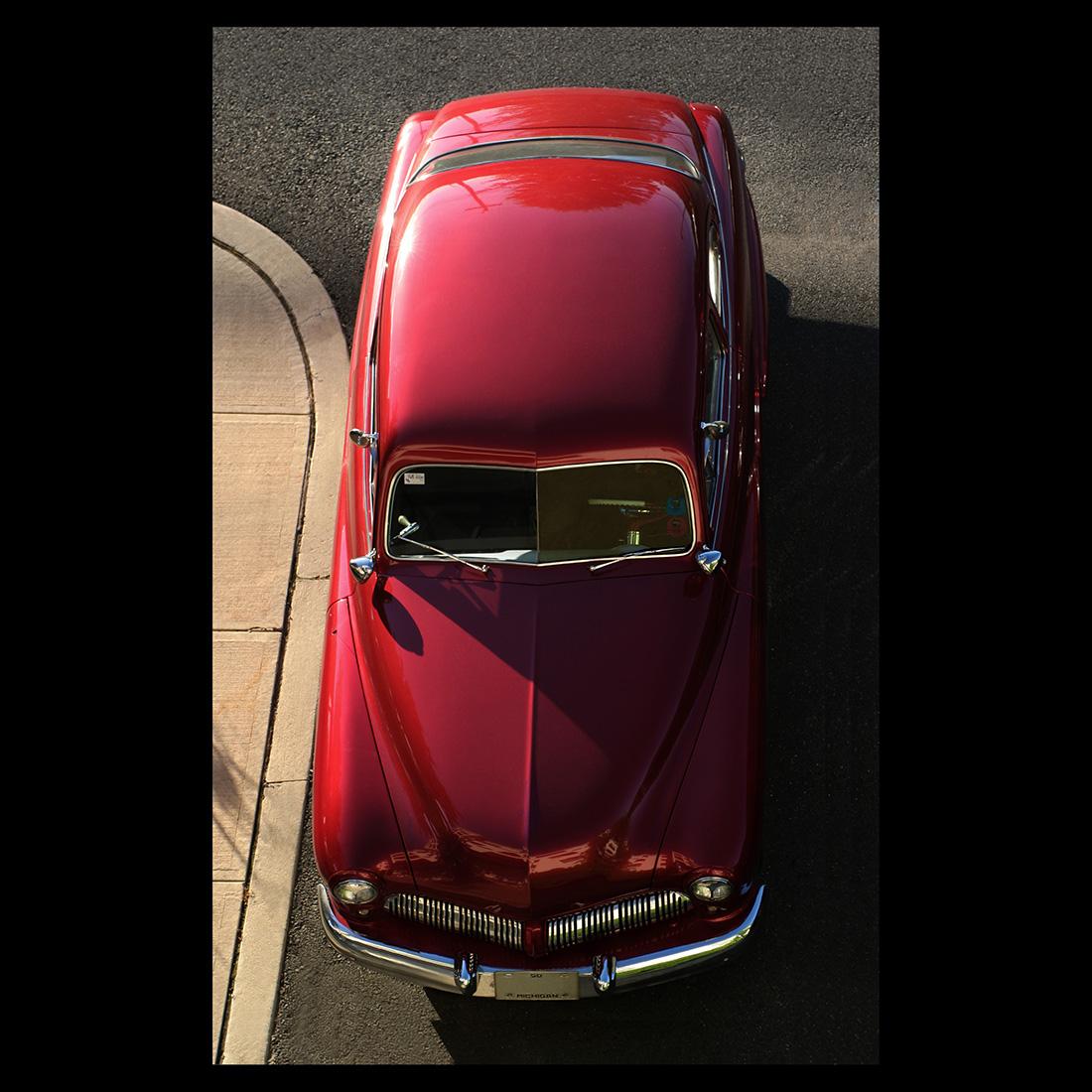 Red Mercury- Signed limited edition car print, USA, Contemporary, Vintage - Photograph by Geoff Halpin