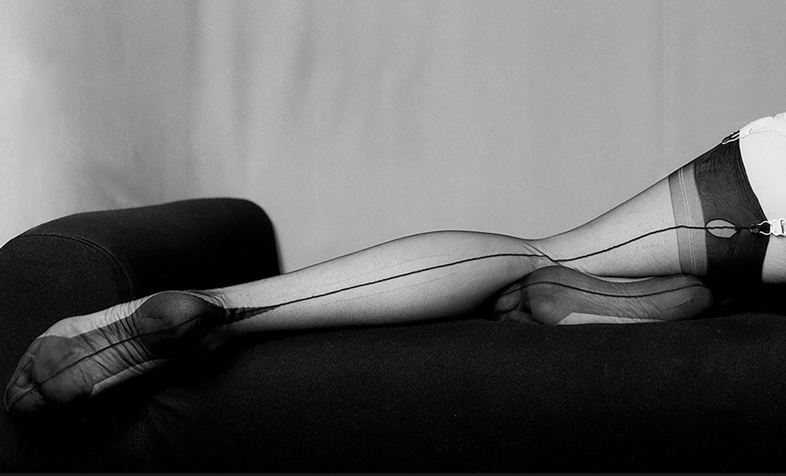 Repose - Signed limited edition sensual pigment print, Model, Panoramic photo - Photograph by Geoff Halpin