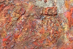 "Cock City" Large Modern Black and Red Colorful Impasto Mixed Media Painting