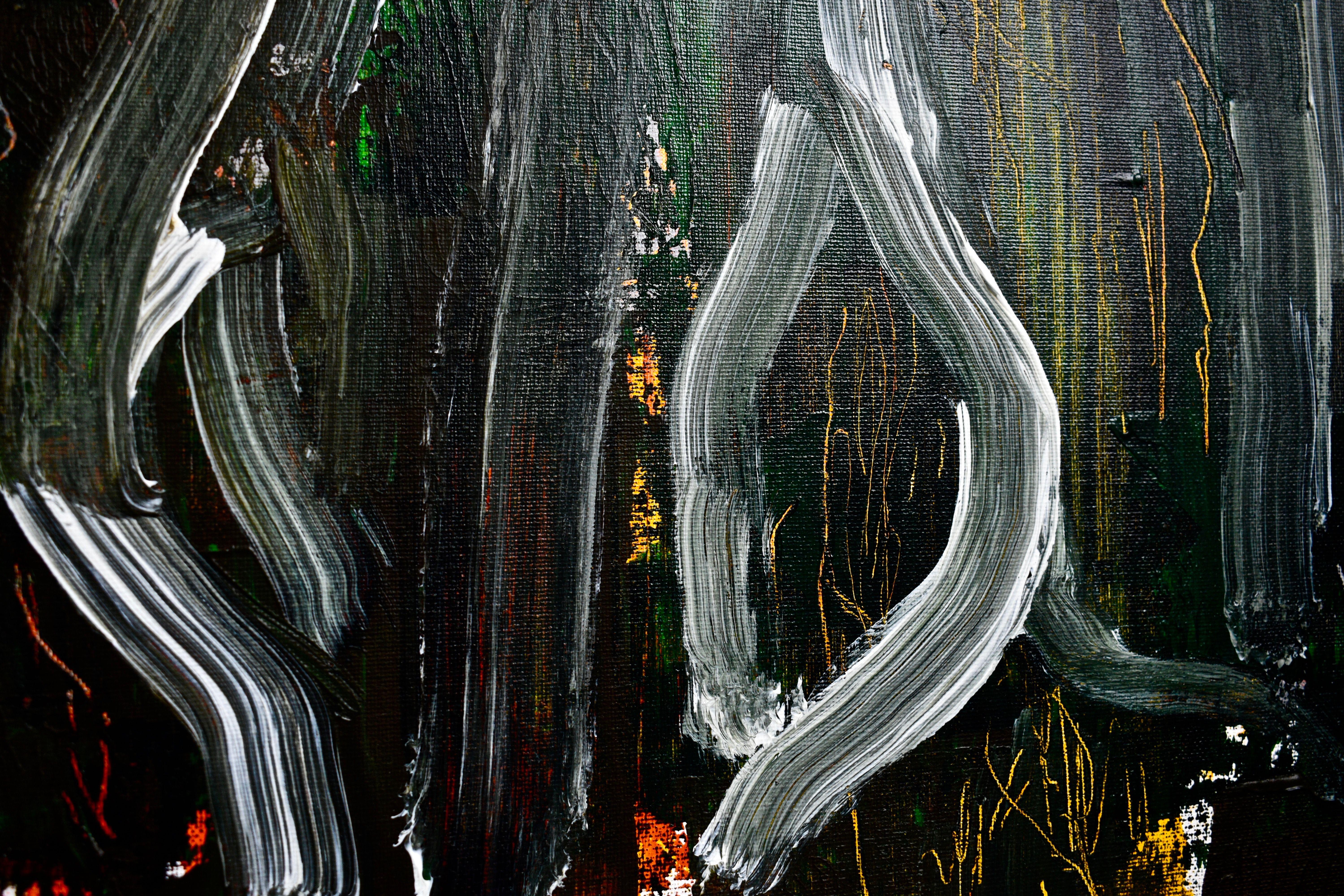 Dark Bark, Painting, Acrylic on MDF Panel For Sale 1
