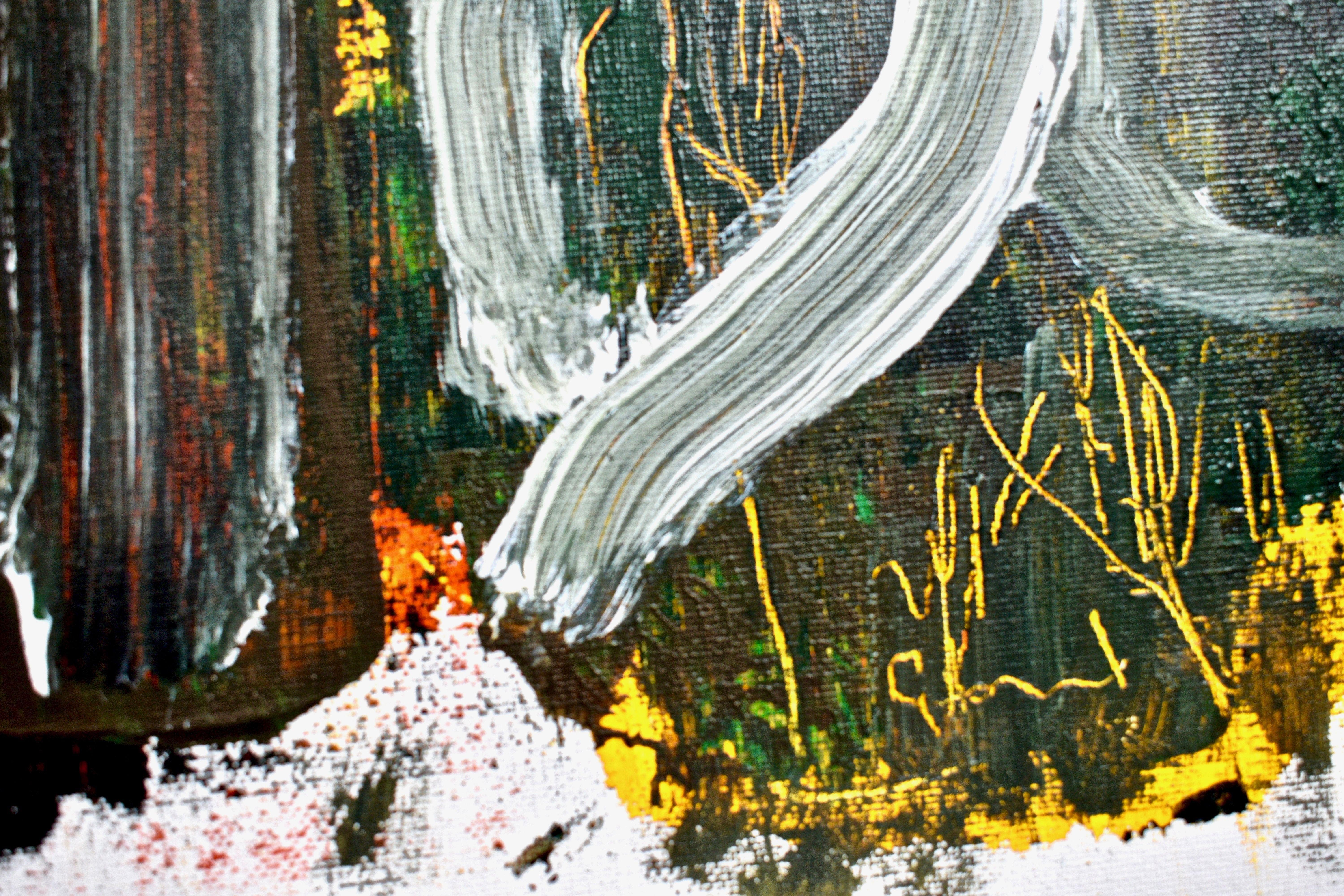 Dark Bark, Painting, Acrylic on MDF Panel For Sale 4