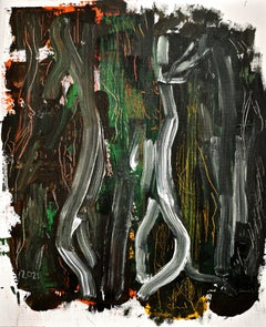 Dark Bark, Painting, Acrylic on MDF Panel