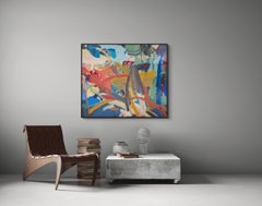 Untitled Abstract Painting, Acrylic on Canvas, 1990s, Unsigned, 40x48
