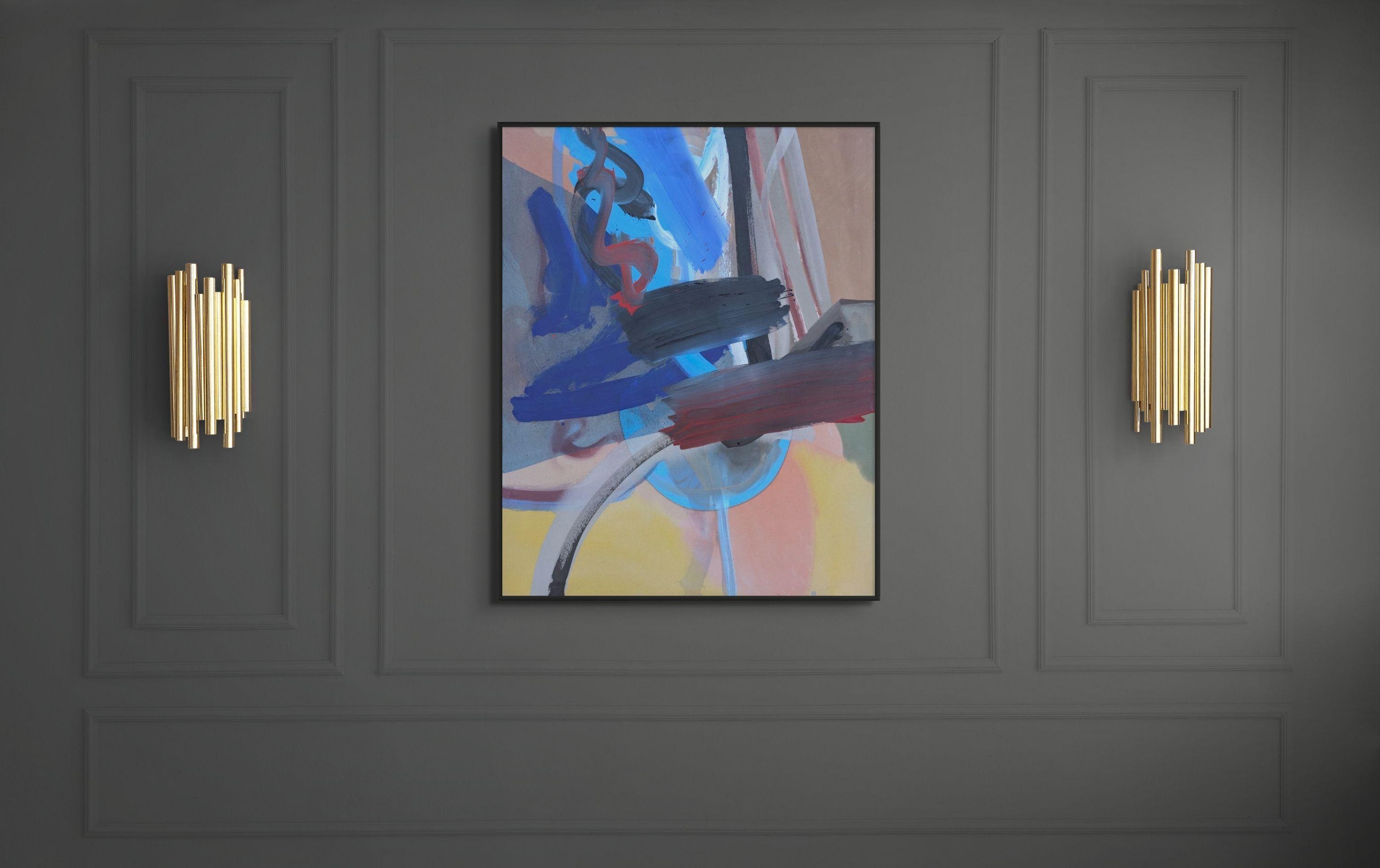 Untitled - Gray Abstract Painting by Geoff Rees