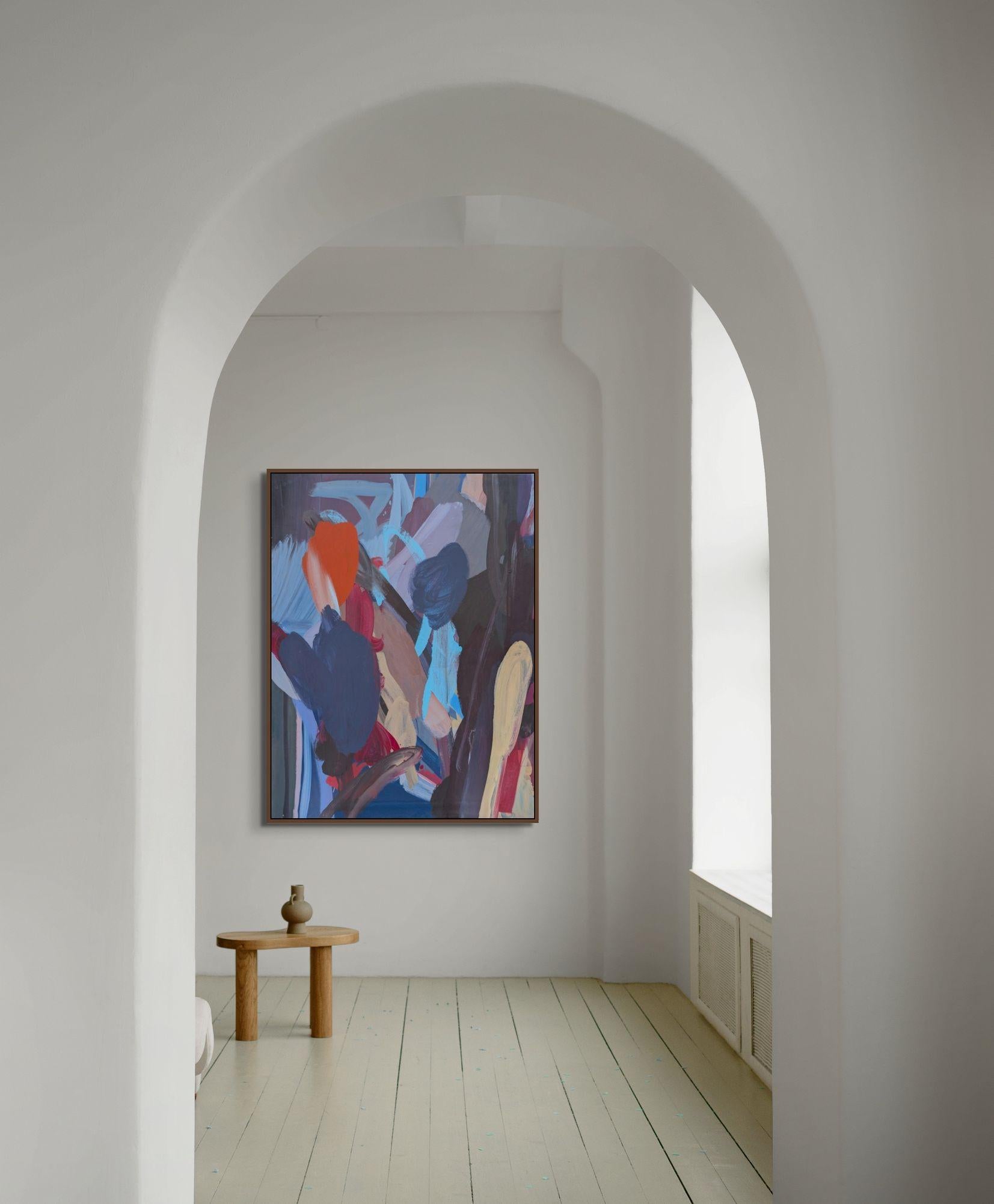 Untitled - Black Abstract Painting by Geoff Rees