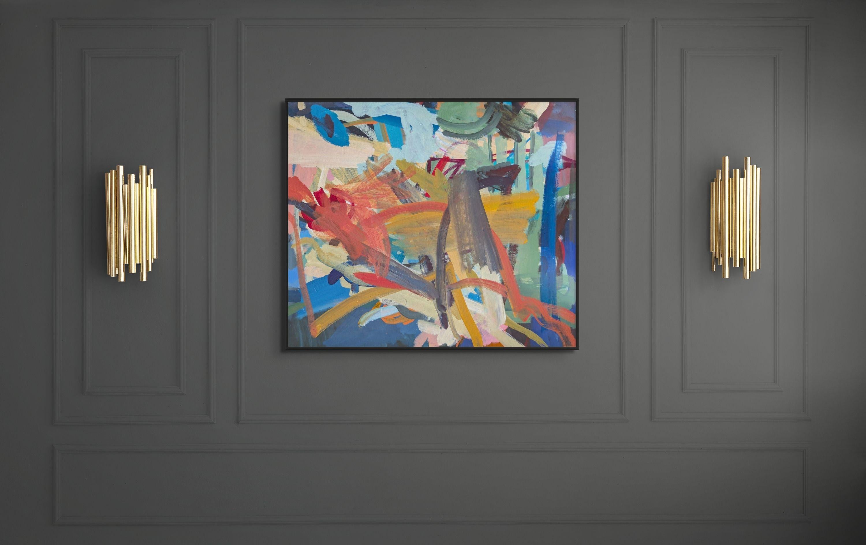 Untitled - Brown Abstract Painting by Geoff Rees