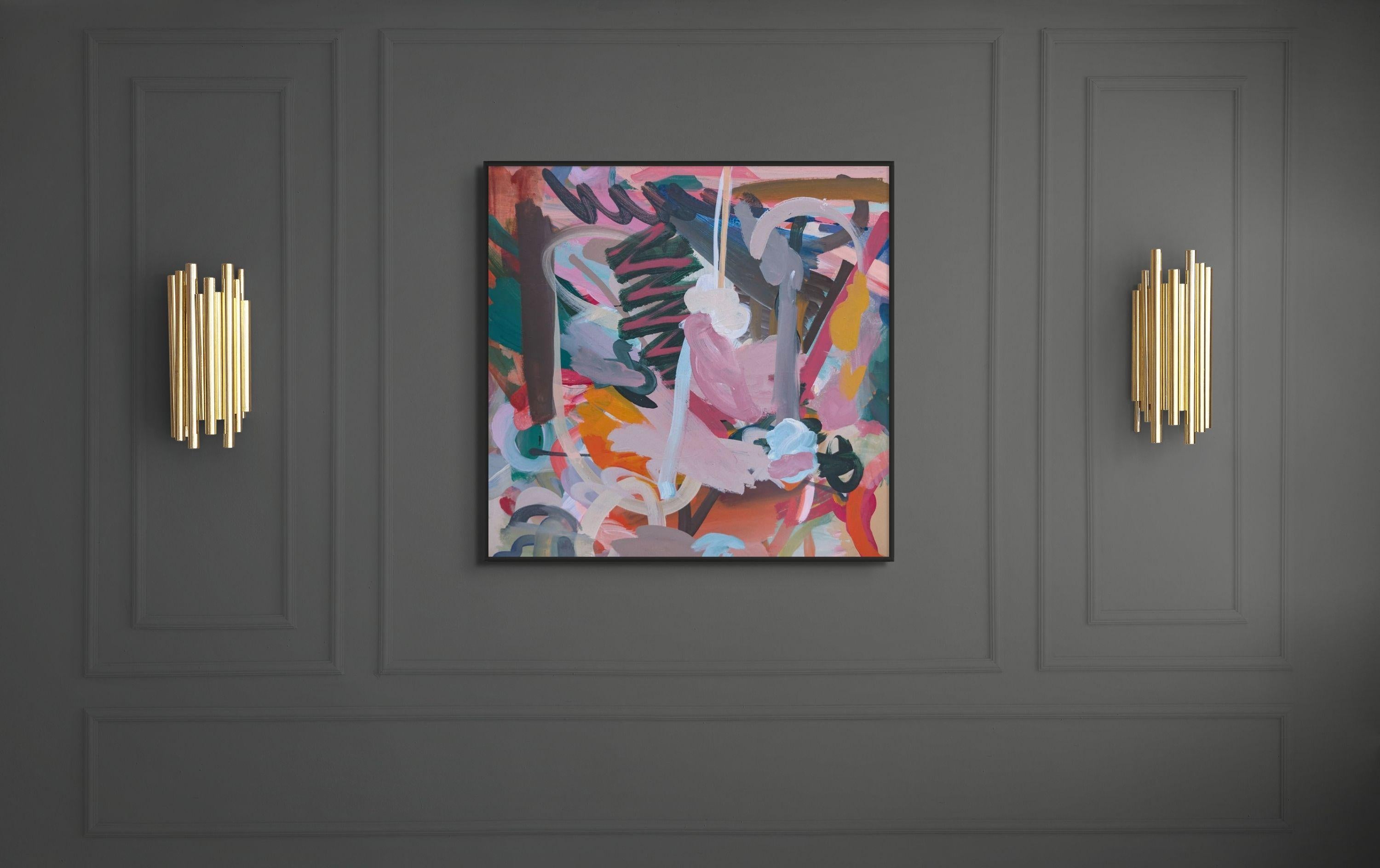 Untitled - Brown Abstract Painting by Geoff Rees