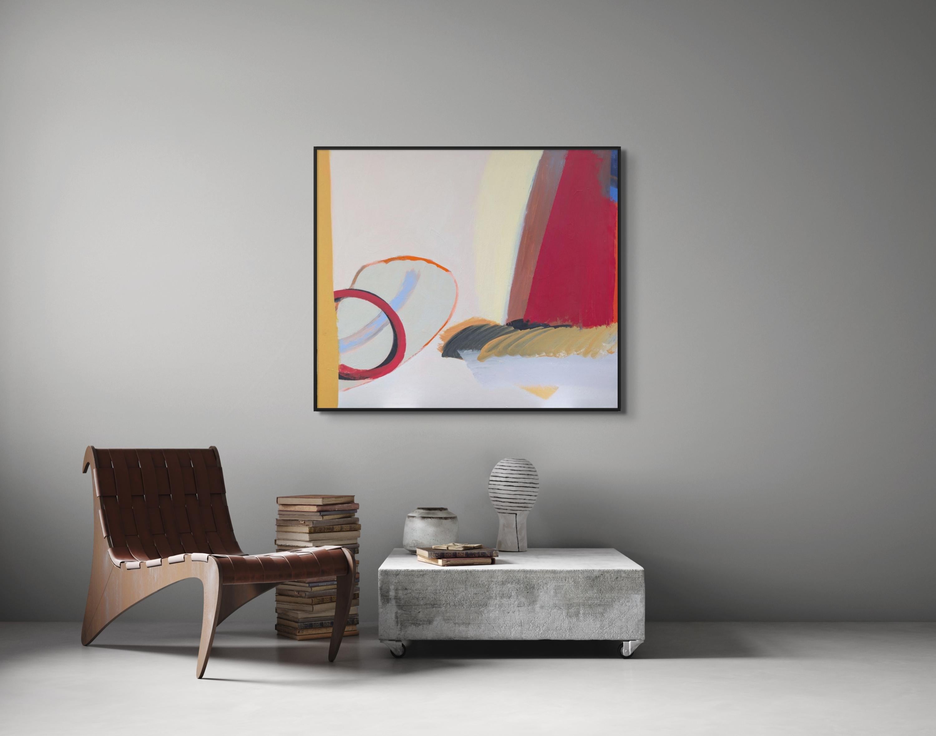 Untitled - Gray Abstract Painting by Geoff Rees