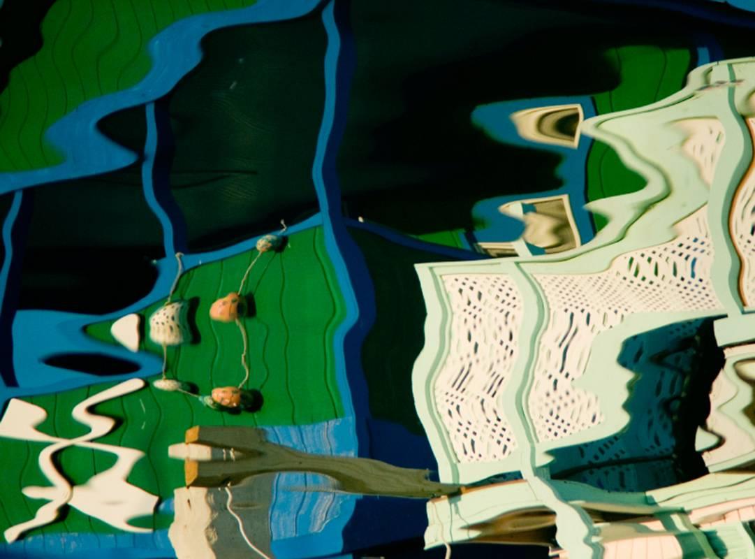 "Boathouse" Abstract Color Photography by Geoffrey Baris, Blue, Green 