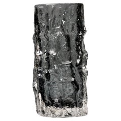 Vintage GEOFFREY BAXTER for Whitefriars; England, 1960s. "Bark" vase, Pewter colour.