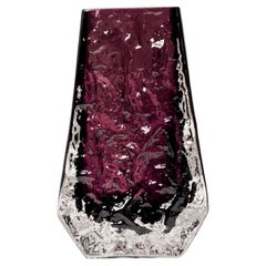 GEOFFREY BAXTER for Whitefriars; "Coffin" vase aubergine. England, 1960s.