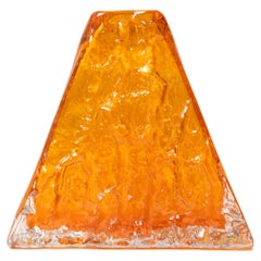 Vintage GEOFFREY BAXTER for Whitefriars; England, 1960s. Pyramid’ vase, Tangerine.