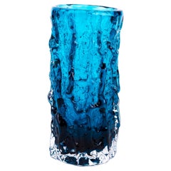 Vintage Geoffrey Baxter Whitefriars Aquamarine Glass Designer Vase 