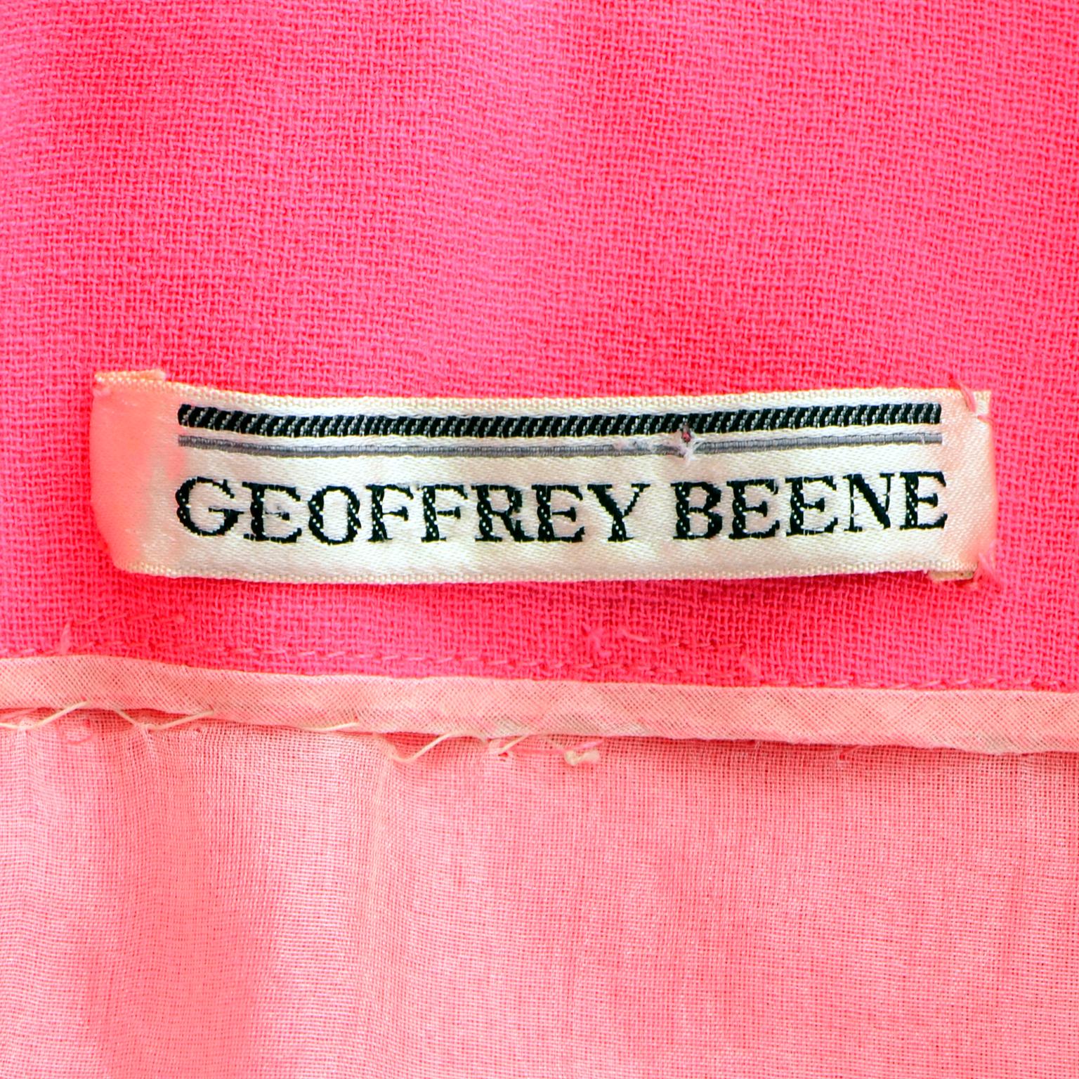 Geoffrey Beene 1960er Jahre Helles Vintage Lachsrosa Vintage Kleid im Angebot 4