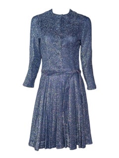 Geoffrey Beene 1970s Metallic Lurex Evening Dress