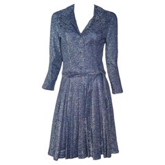 Geoffrey Beene 1970s Metallic Lurex Evening Dress