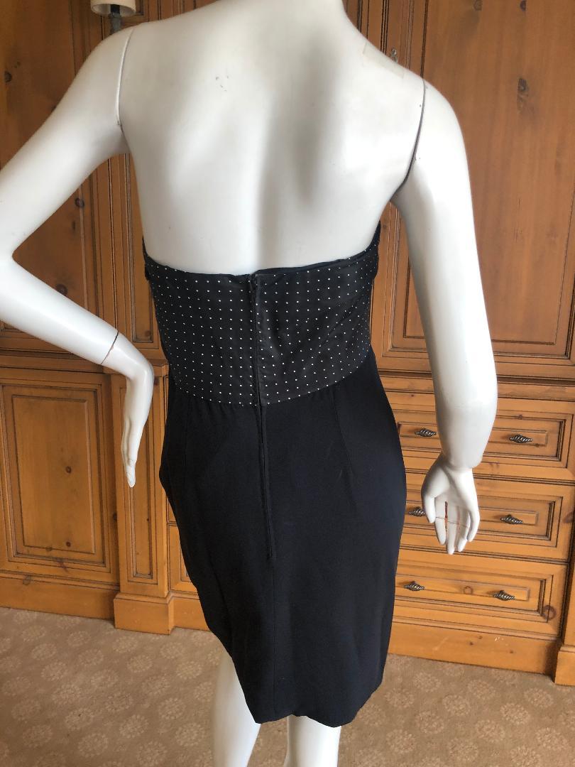 Geoffrey Beene 1980's Polka Dot Silk Strapless Dress and Matching Jacket For Sale 6
