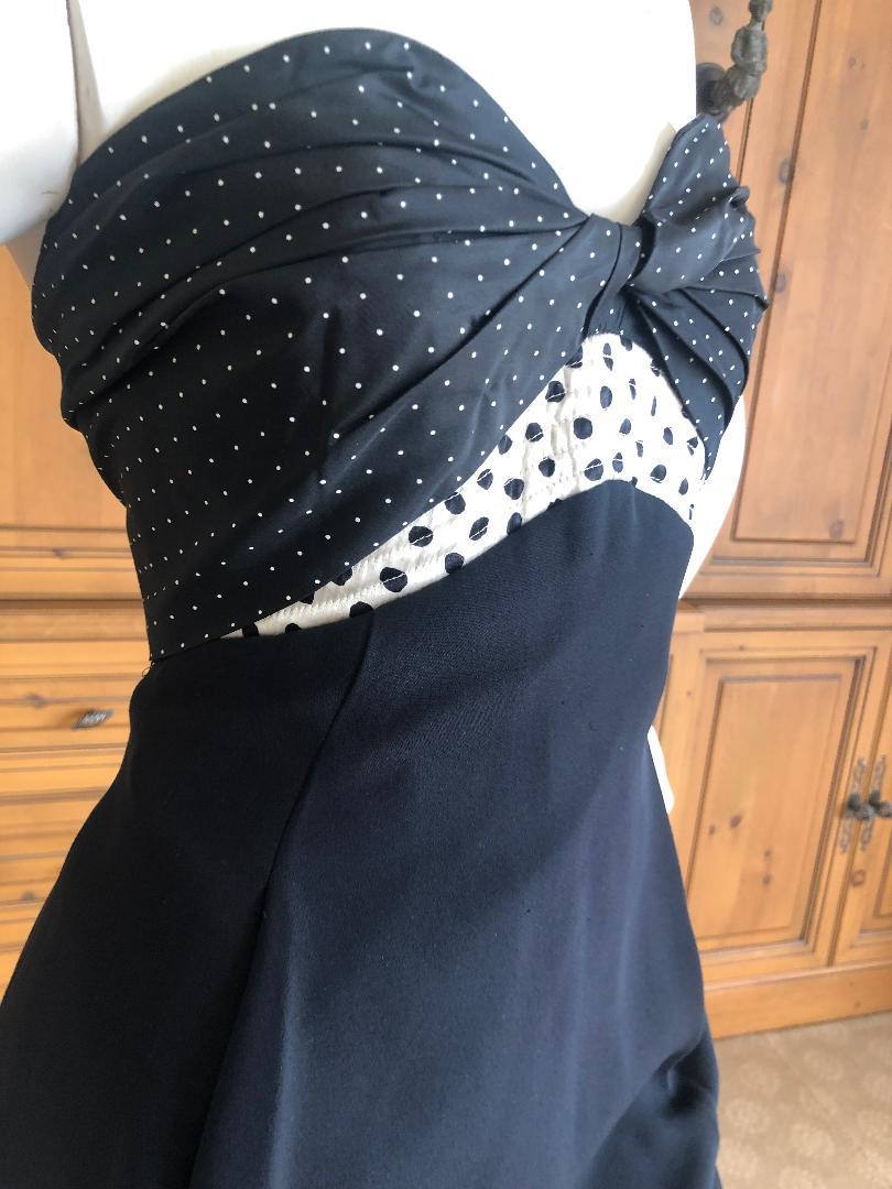 Geoffrey Beene 1980's Polka Dot Silk Strapless Dress and Matching Jacket In Excellent Condition For Sale In Cloverdale, CA