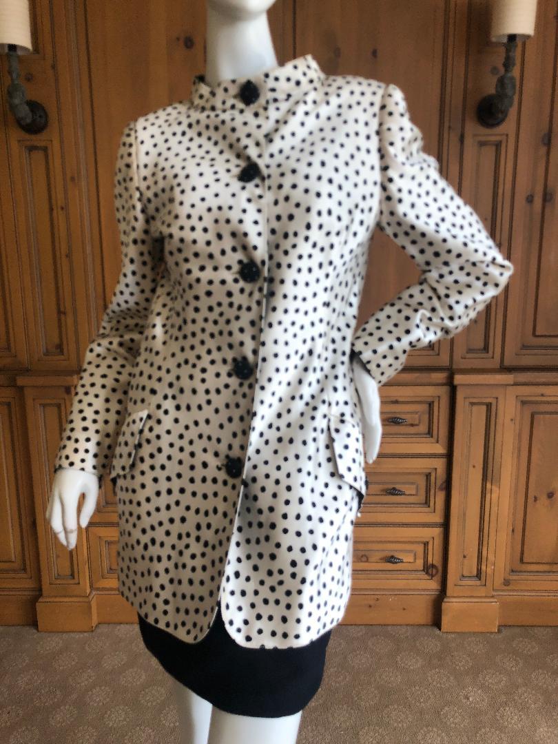 Geoffrey Beene 1980's Polka Dot Silk Strapless Dress and Matching Jacket For Sale 3