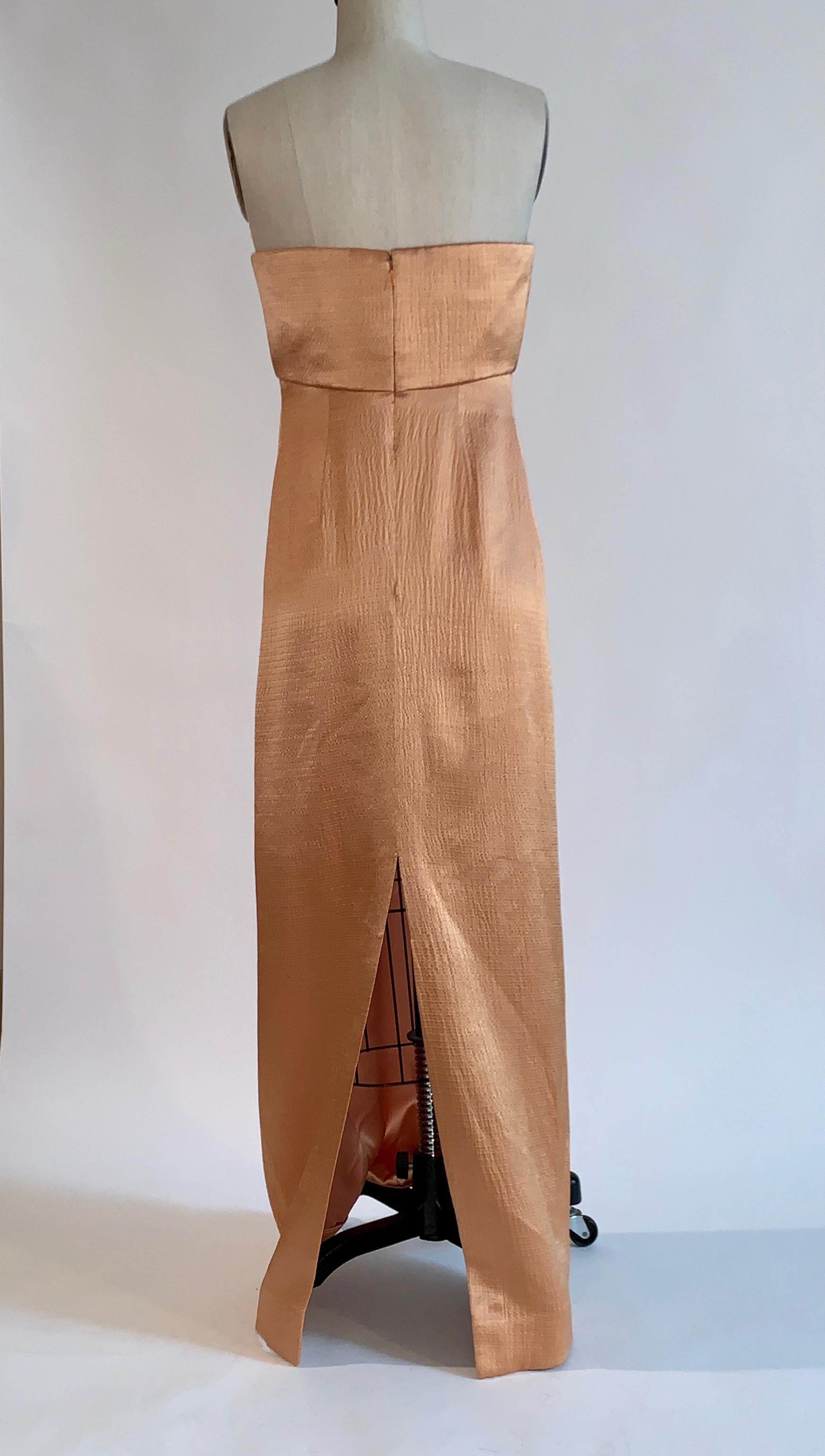apricot evening gown