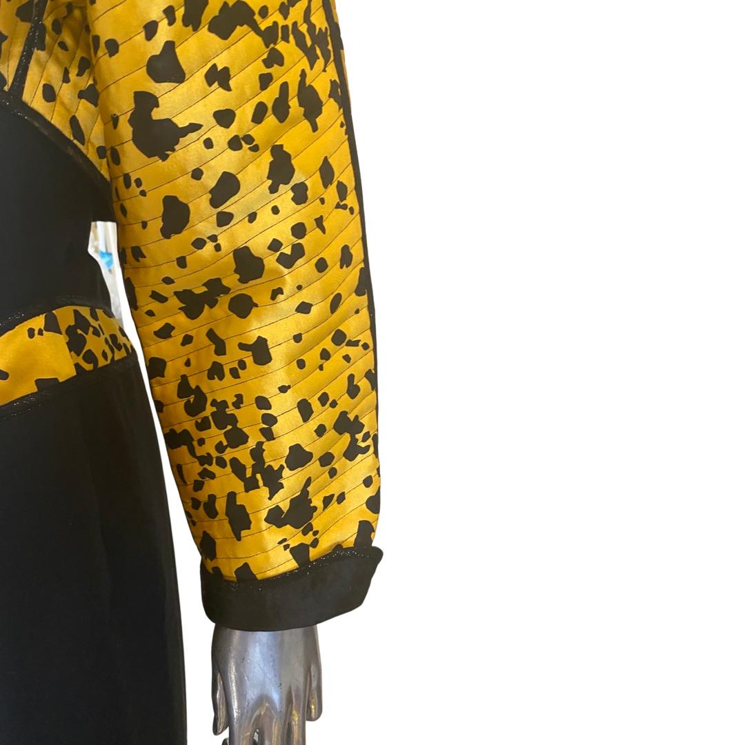 Black Geoffrey Beene 2 Piece Silk Ensemble Coat and Dress for Elizabeth Arden Size 6 For Sale