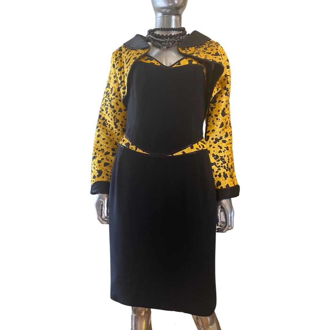 Geoffrey Beene 2 Piece Silk Ensemble Coat and Dress for Elizabeth Arden Size 6 For Sale 2