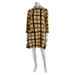 Geoffrey Beene Bazaar Cappotto Swing con tasca a canguro a quadri abbinati 1960s