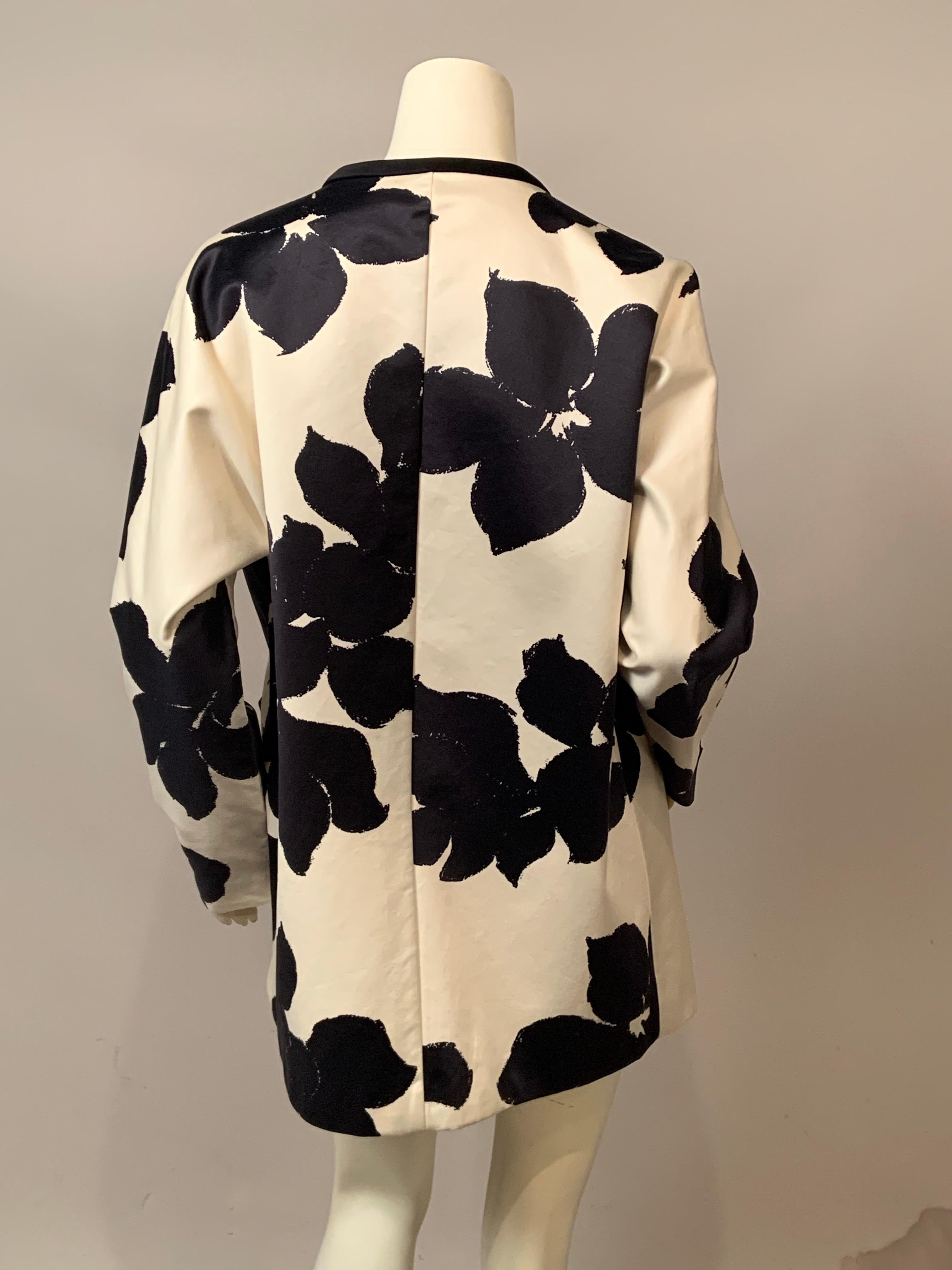 Geoffrey Beene Jacke mit Blumendruck in Schwarz und Weiß im Angebot 1