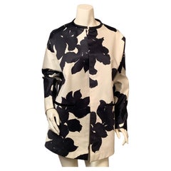 Geoffrey Beene - Giacca con stampa floreale in bianco e nero