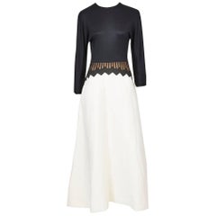 Geoffrey Beene Black and White Gown with Graphic Detail