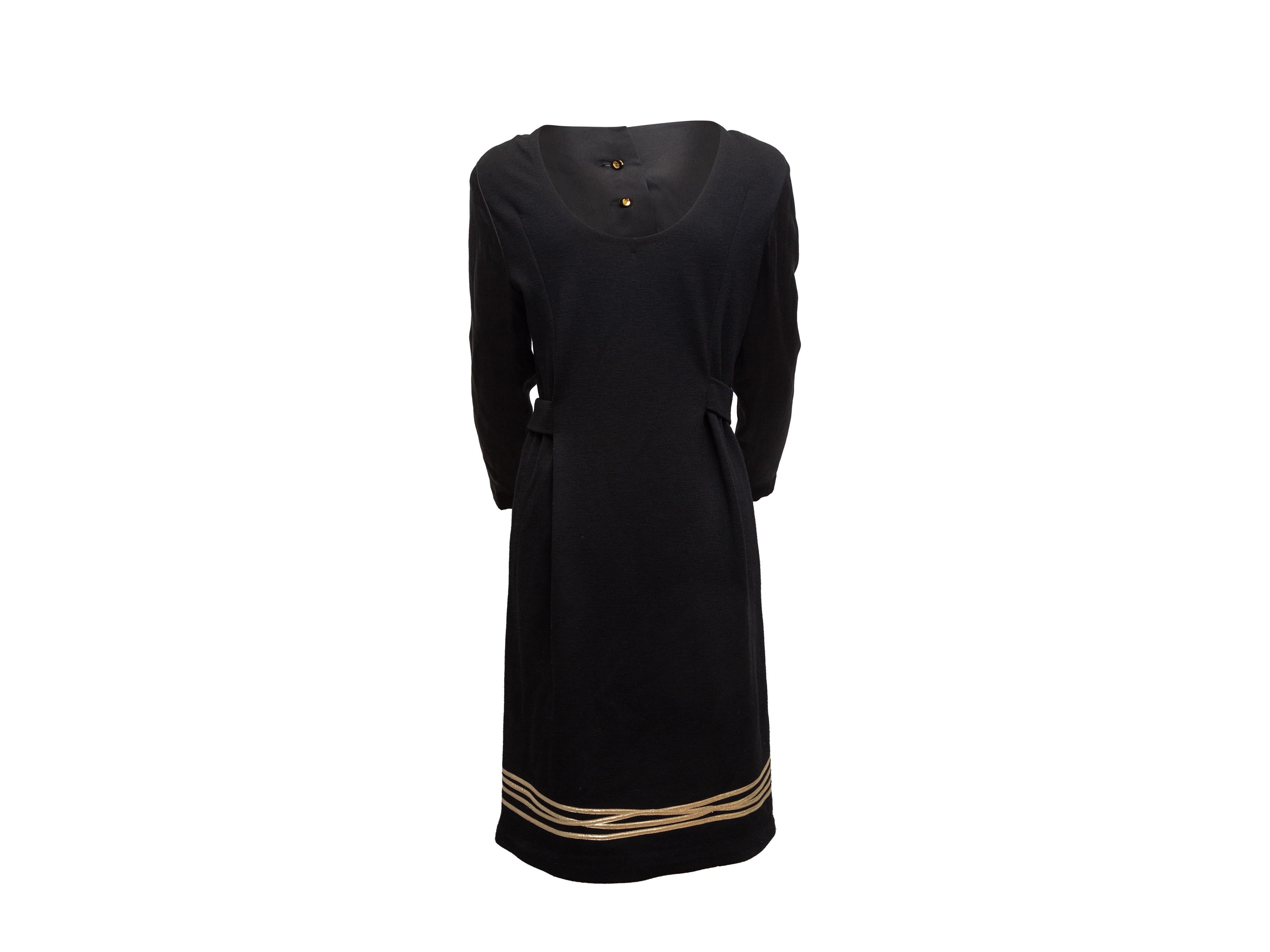 Women's Geoffrey Beene Black & Gold Long Sleeve Dress