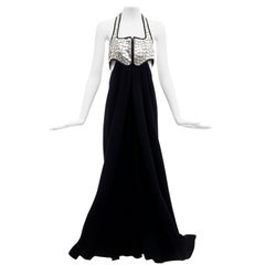 Geoffrey Beene Black Jersey Silver Lame' Paillettes Evening Dress, Circa: 1990's