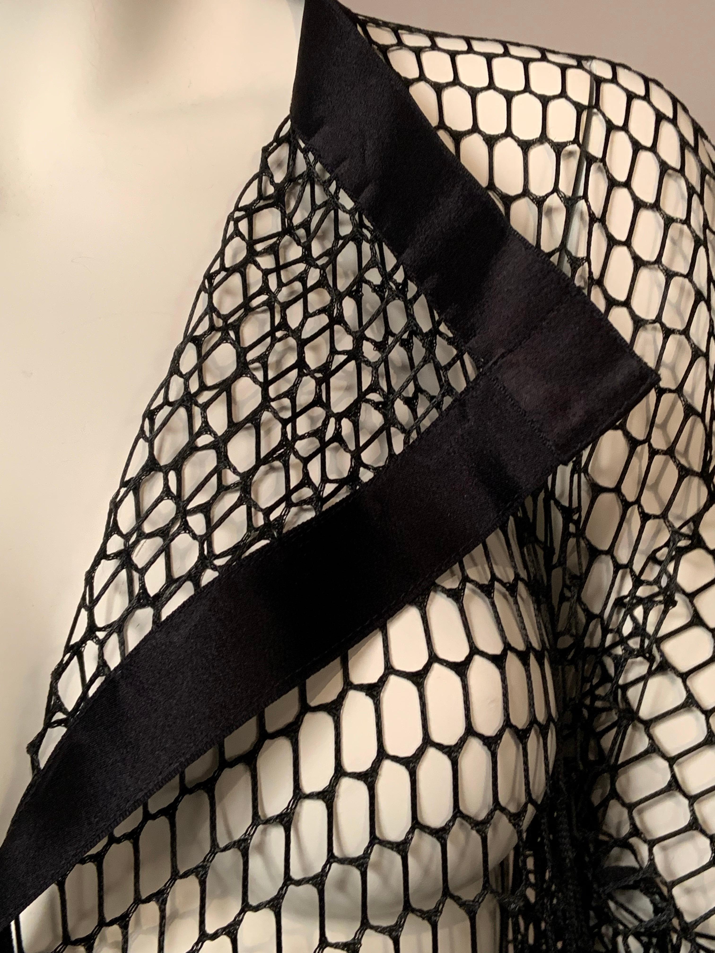 Geoffrey Beene Manteau ouvert bordé de satin noir ex Iris Apfel Collectional Excellent état - En vente à New Hope, PA