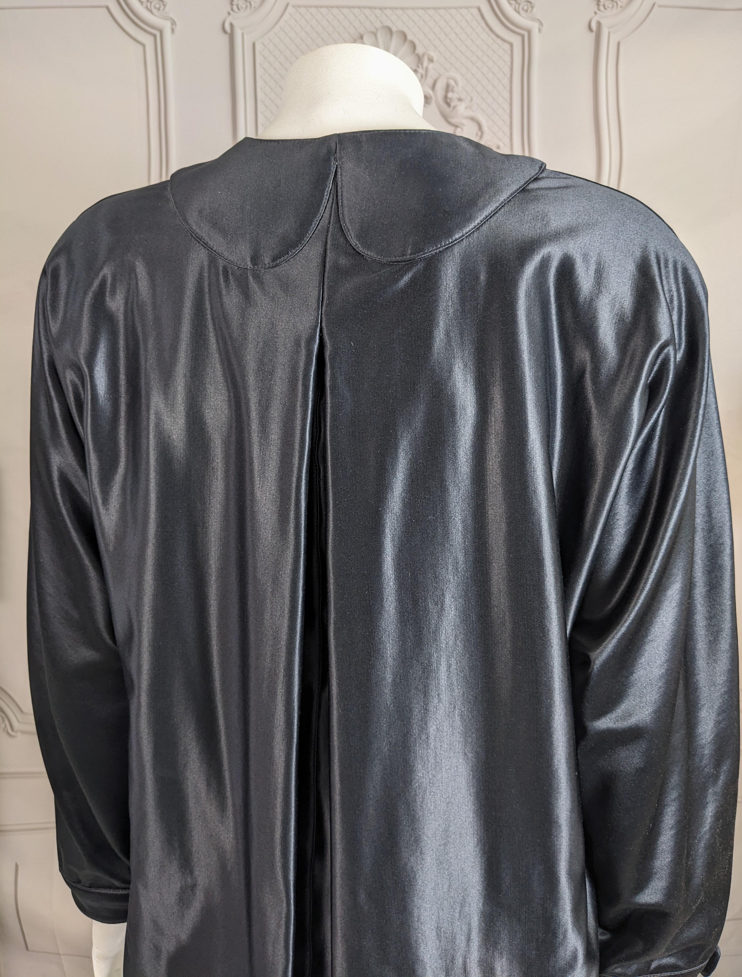 Geoffrey Beene Black Silk/Wool Satin Blouse For Sale 2