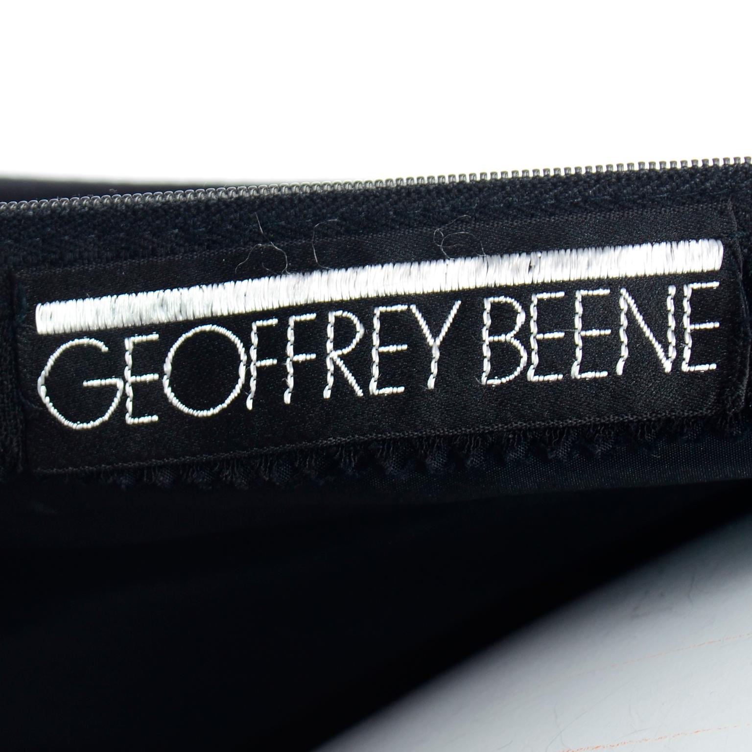 Geoffrey Beene Black Wool Vintage 1960s Dress With Pleating and Original Belt 4
