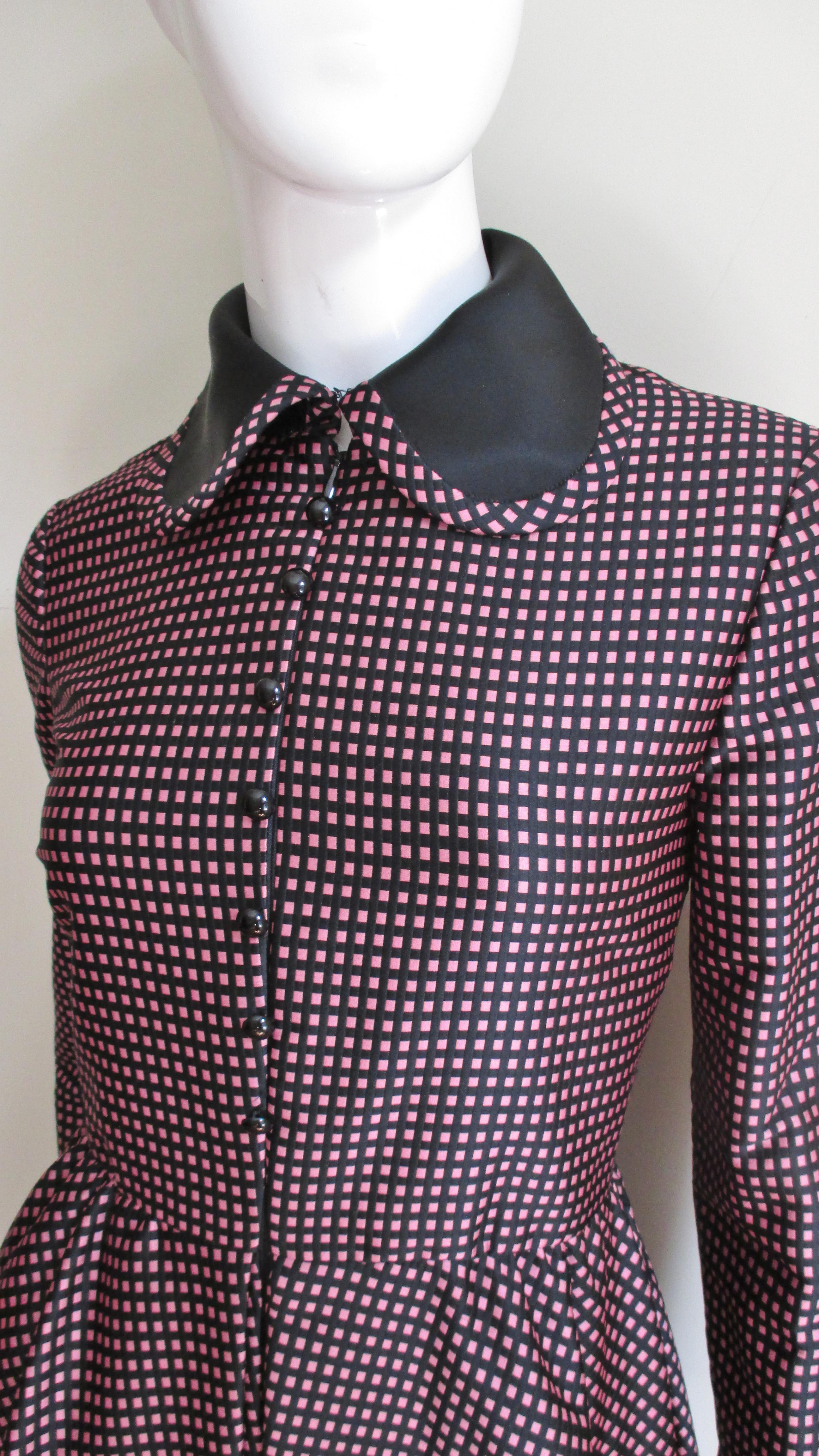 Black Geoffrey Beene Boutique Silk Dress 1960s For Sale
