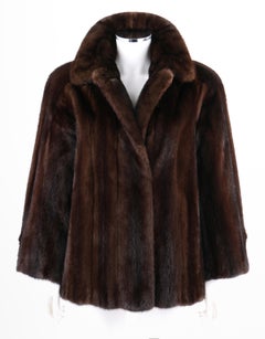 GEOFFREY BEENE c.1980's Dark Brown Genuine Mink Fur Jacket Coat