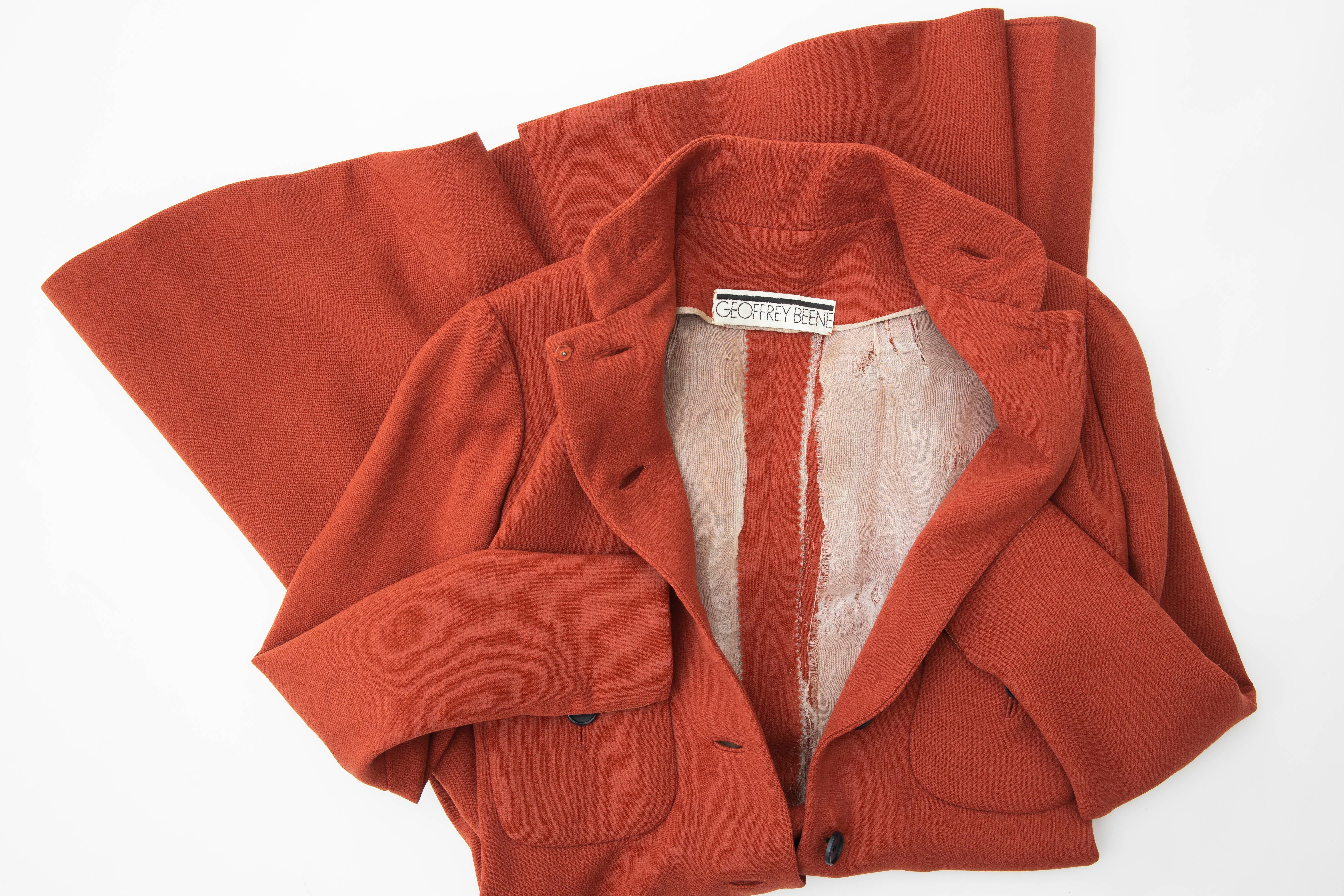 Geoffrey Beene - Robe à coupe princesse en crêpe de laine cannelle, Circa : 1960's en vente 11