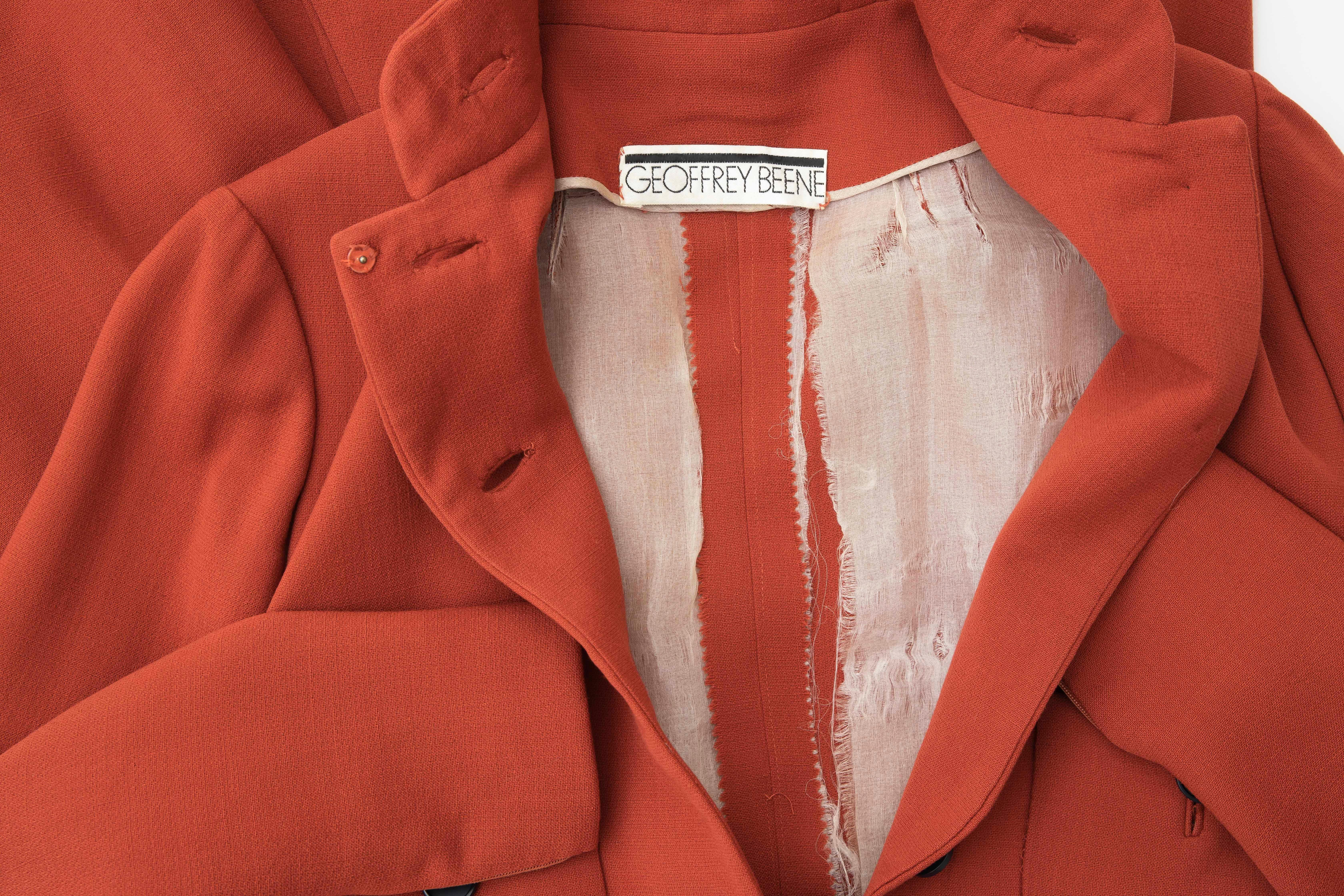 Geoffrey Beene Cinnamon Wool Crepe Princess Cut Dress, Circa: 1960's For Sale 9