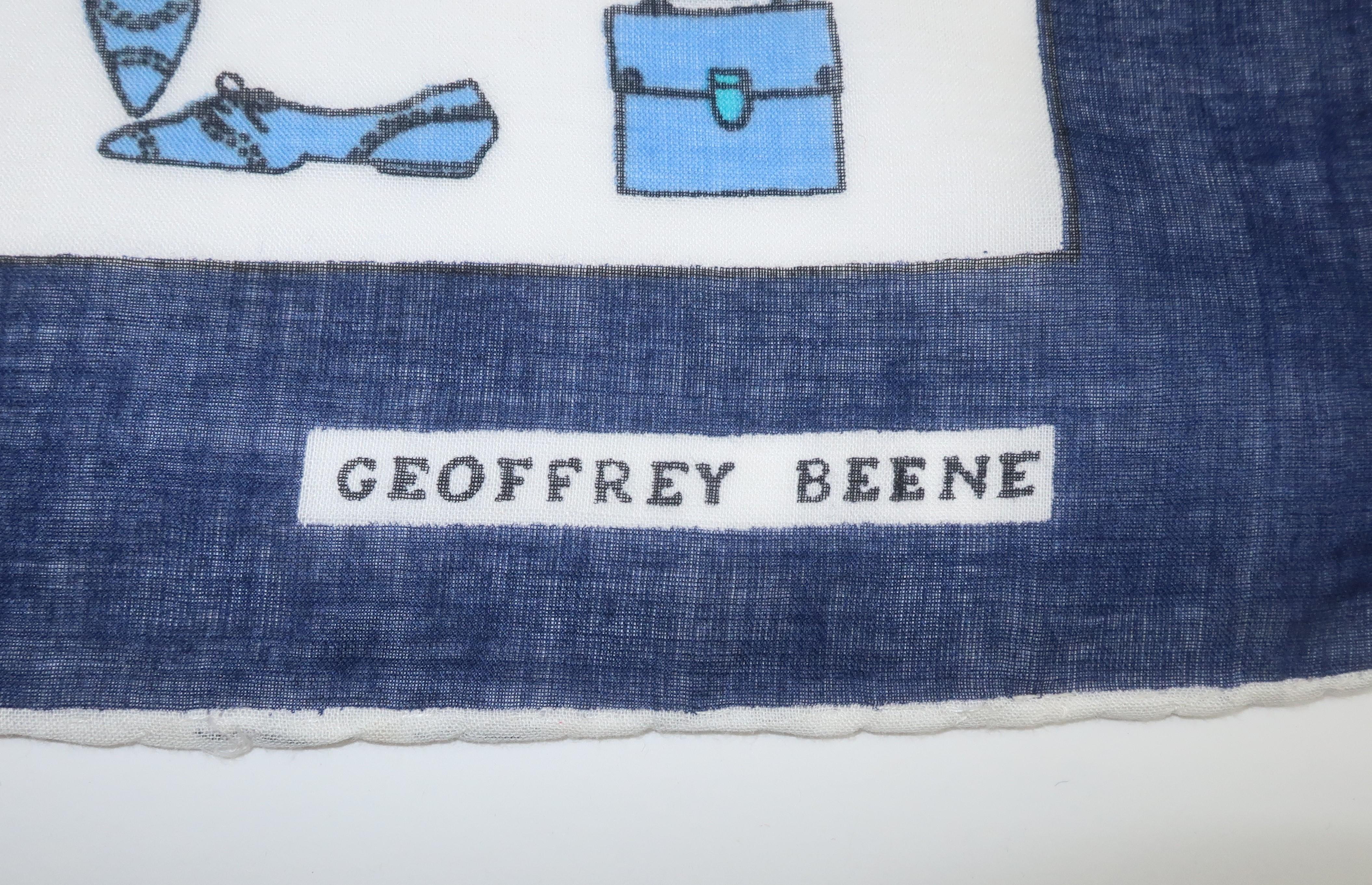 Geoffrey Beene Cotton Scarf With Fashion Motif In Good Condition For Sale In Atlanta, GA