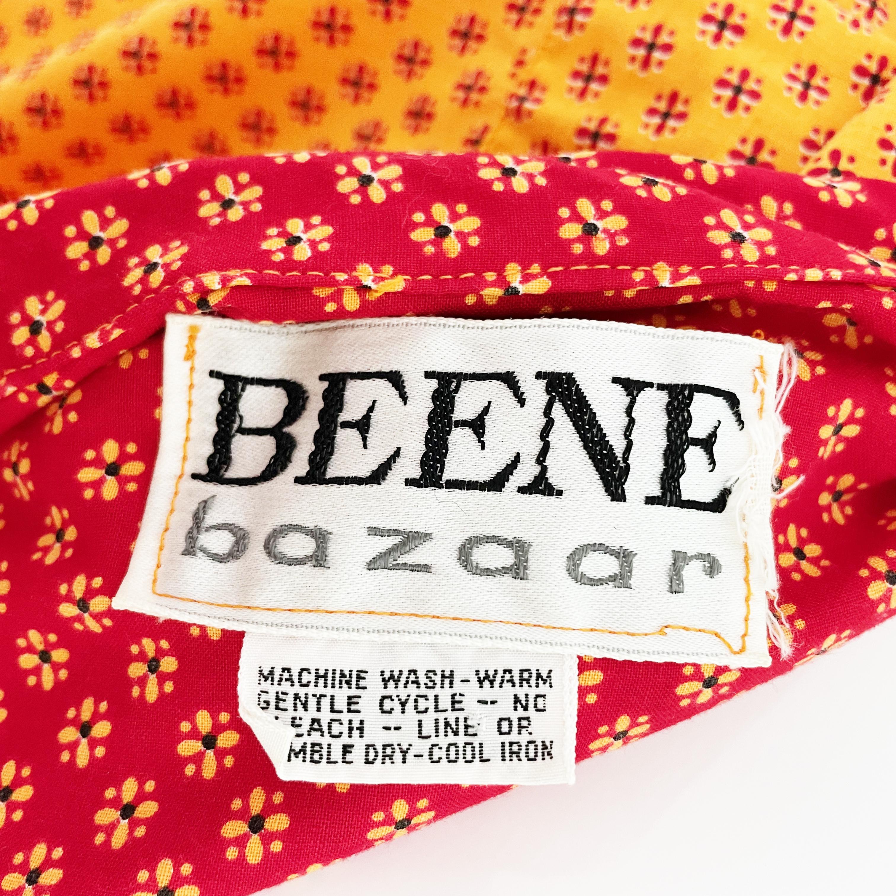 Geoffrey Beene Dress Button Front Cotton Shirtwaist + Belt Bold Daisy Print 70s 8