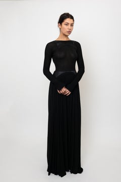 Geoffrey Beene Fall/ Winter 1991 Black Jersey Open Back Evening Gown