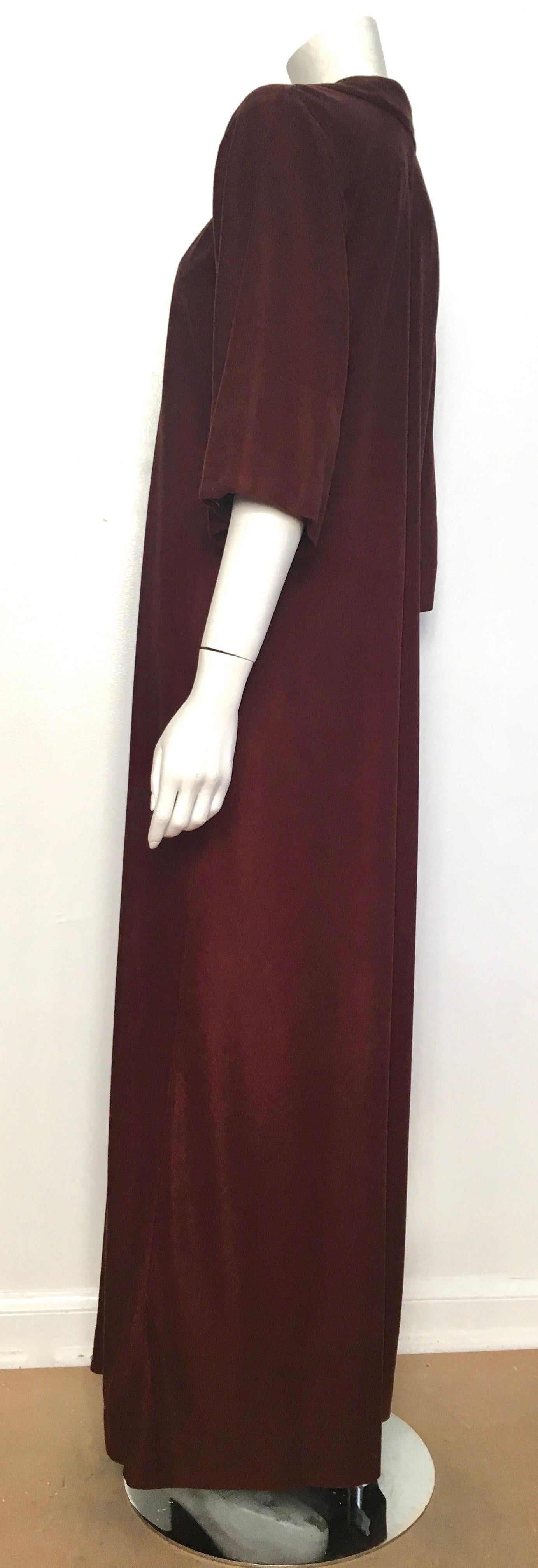 Geoffrey Beene for Swirl 1978 Brown Maxi / Loungewear with Pockets Size 6 / 8. For Sale 6