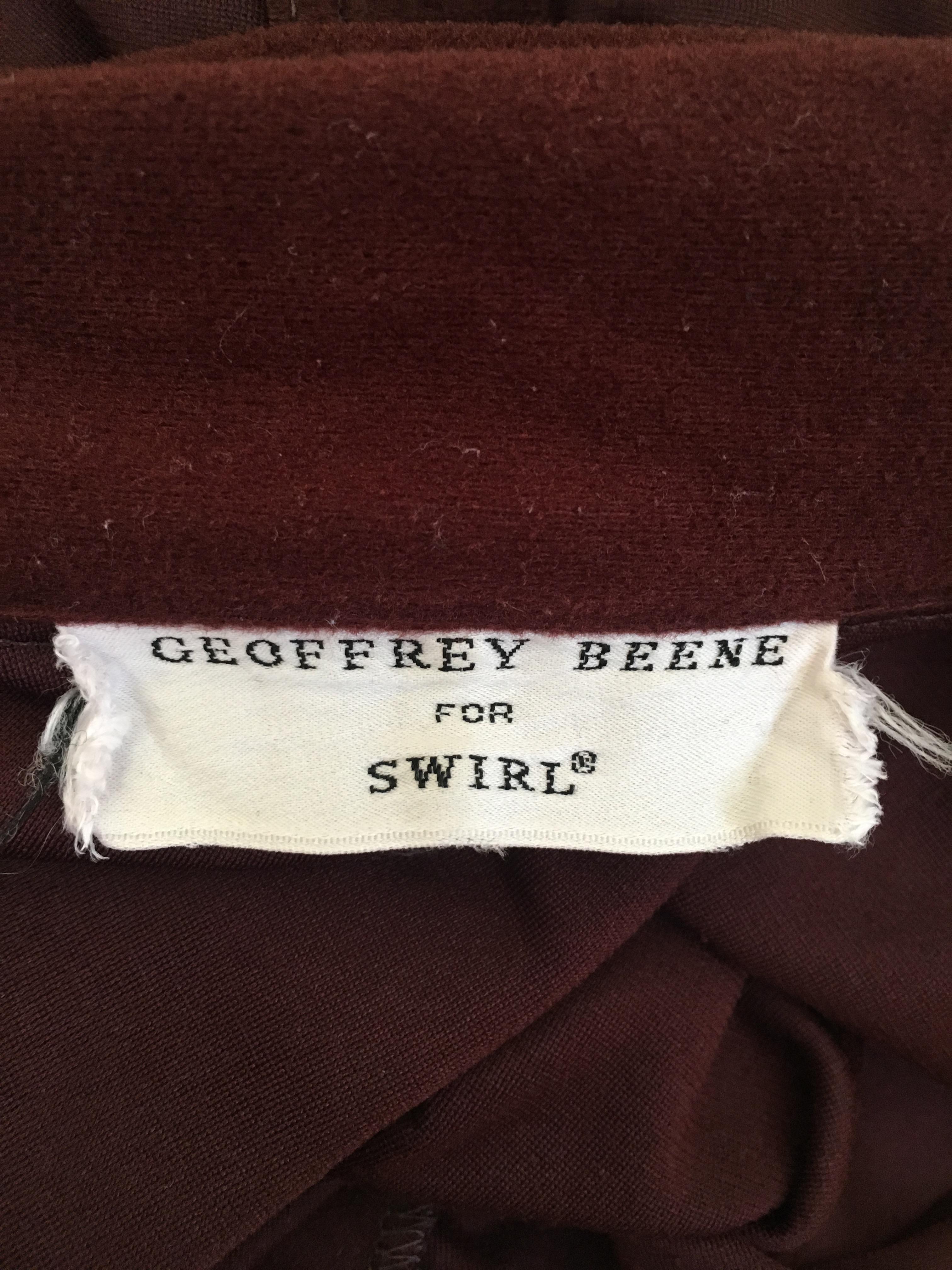 Geoffrey Beene for Swirl 1978 Brown Maxi / Loungewear with Pockets Size 6 / 8. For Sale 14