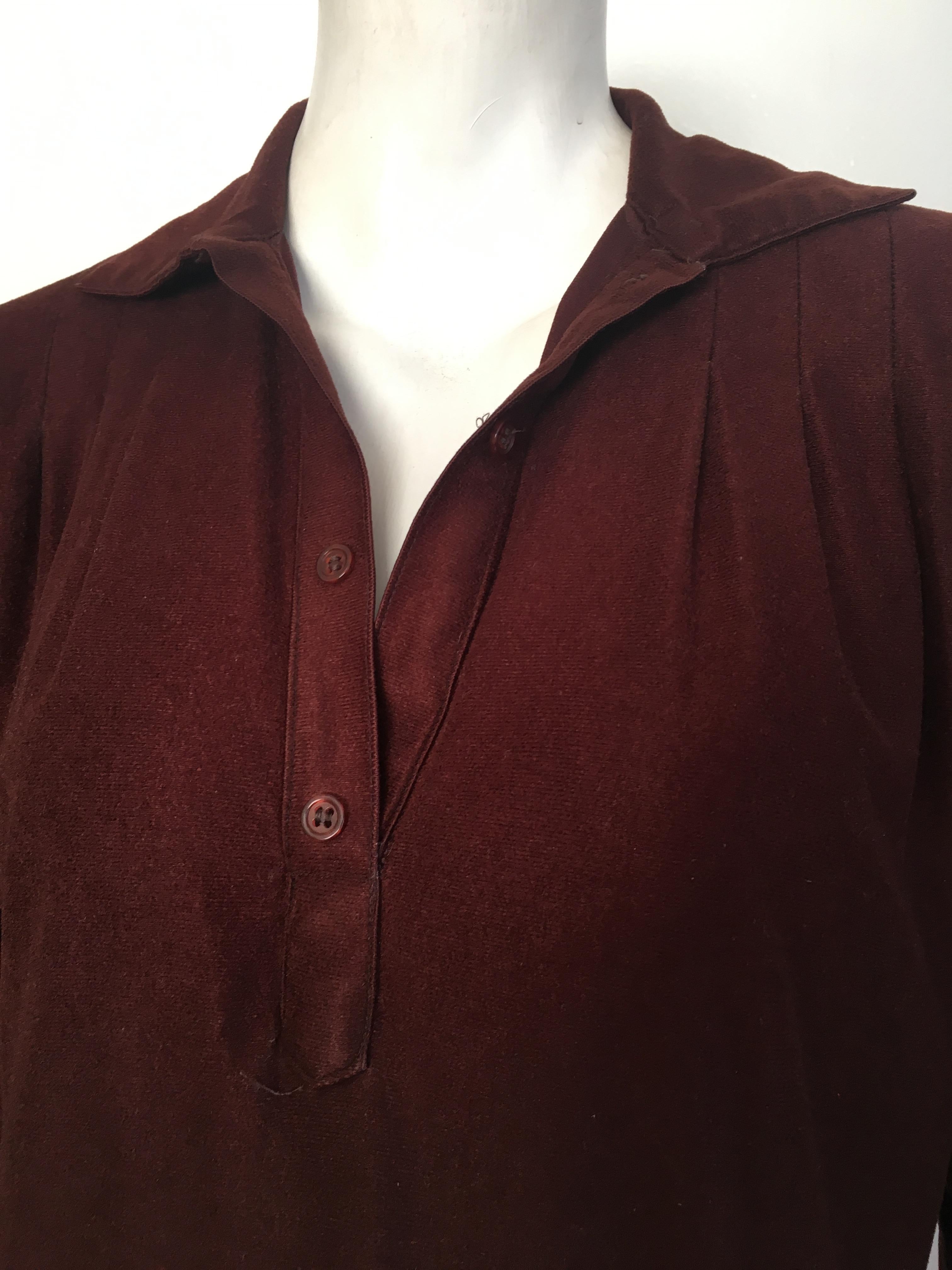Women's or Men's Geoffrey Beene for Swirl 1978 Brown Maxi / Loungewear with Pockets Size 6 / 8. For Sale