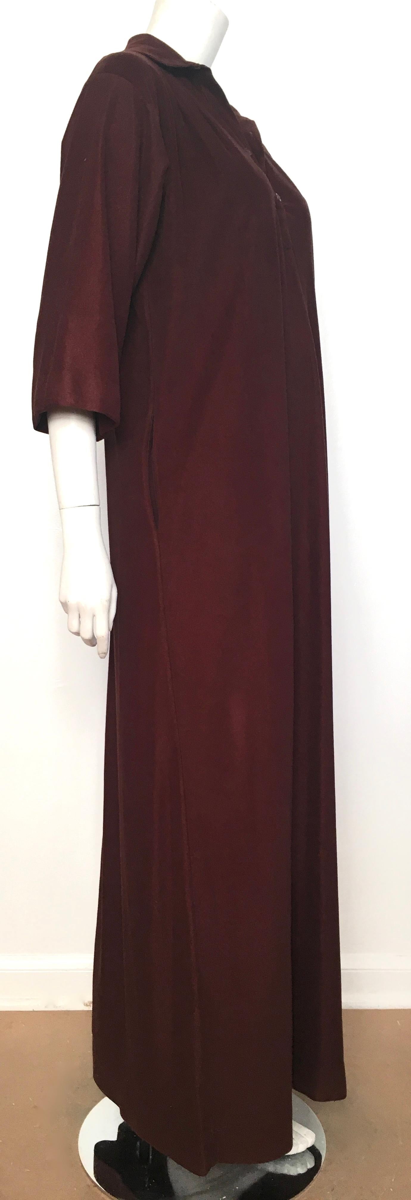 Geoffrey Beene for Swirl 1978 Brown Maxi / Loungewear with Pockets Size 6 / 8. For Sale 4