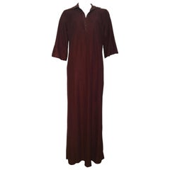 Vintage Geoffrey Beene for Swirl 1978 Brown Maxi / Loungewear with Pockets Size 6 / 8.
