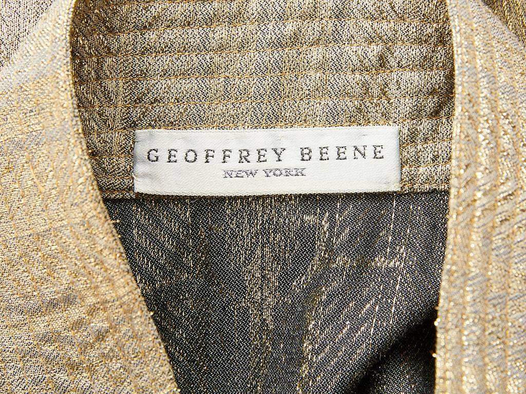 Geoffrey Beene Gold Lame Evening Trench and Pant Ensemble 7